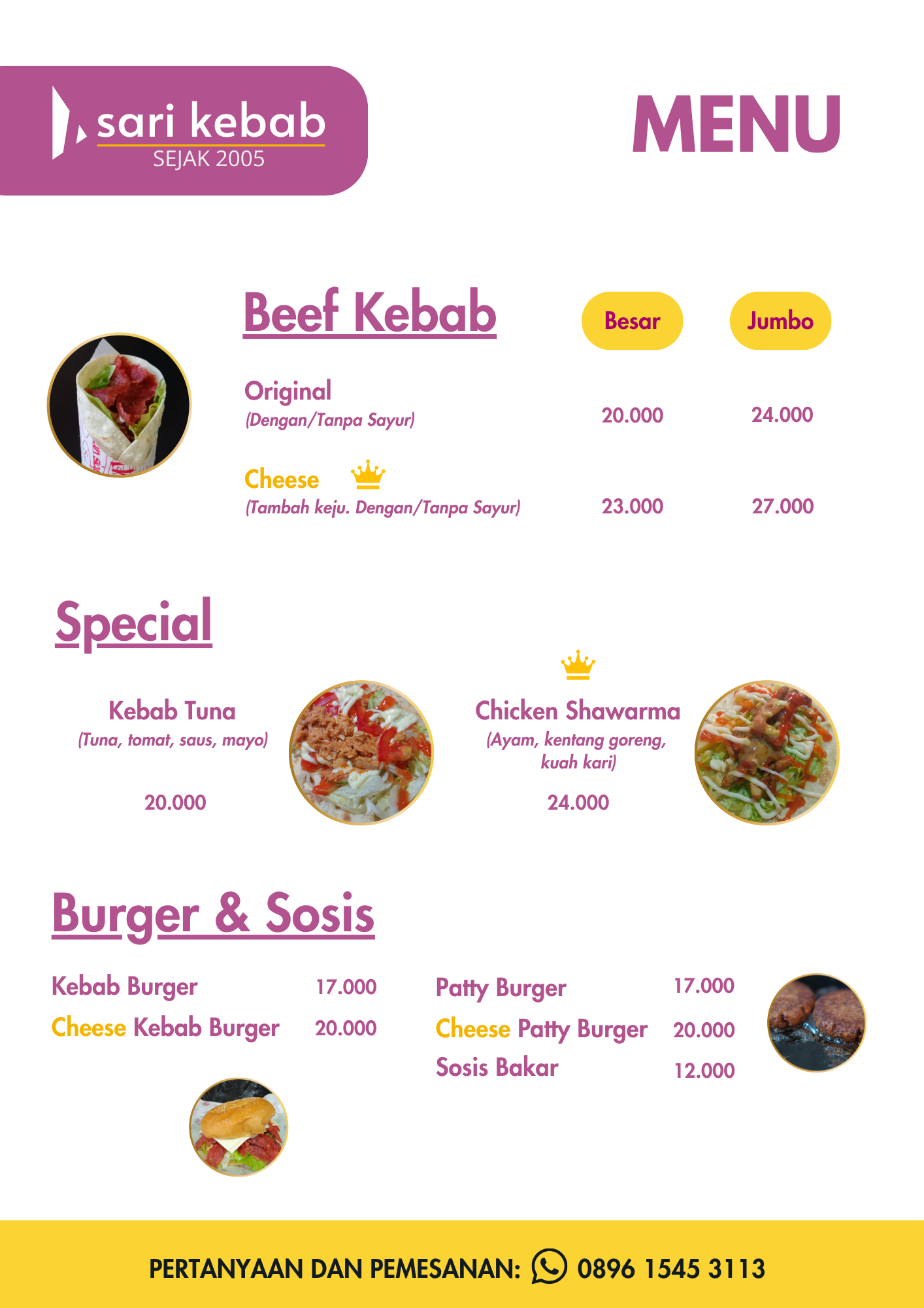 Menu page one